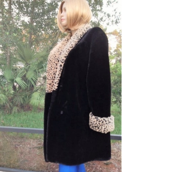 NEW FAUX FUR COAT WITH LEOPARD ANIMAL PRINT SIZE MEDIUM - Picture 8 of 13